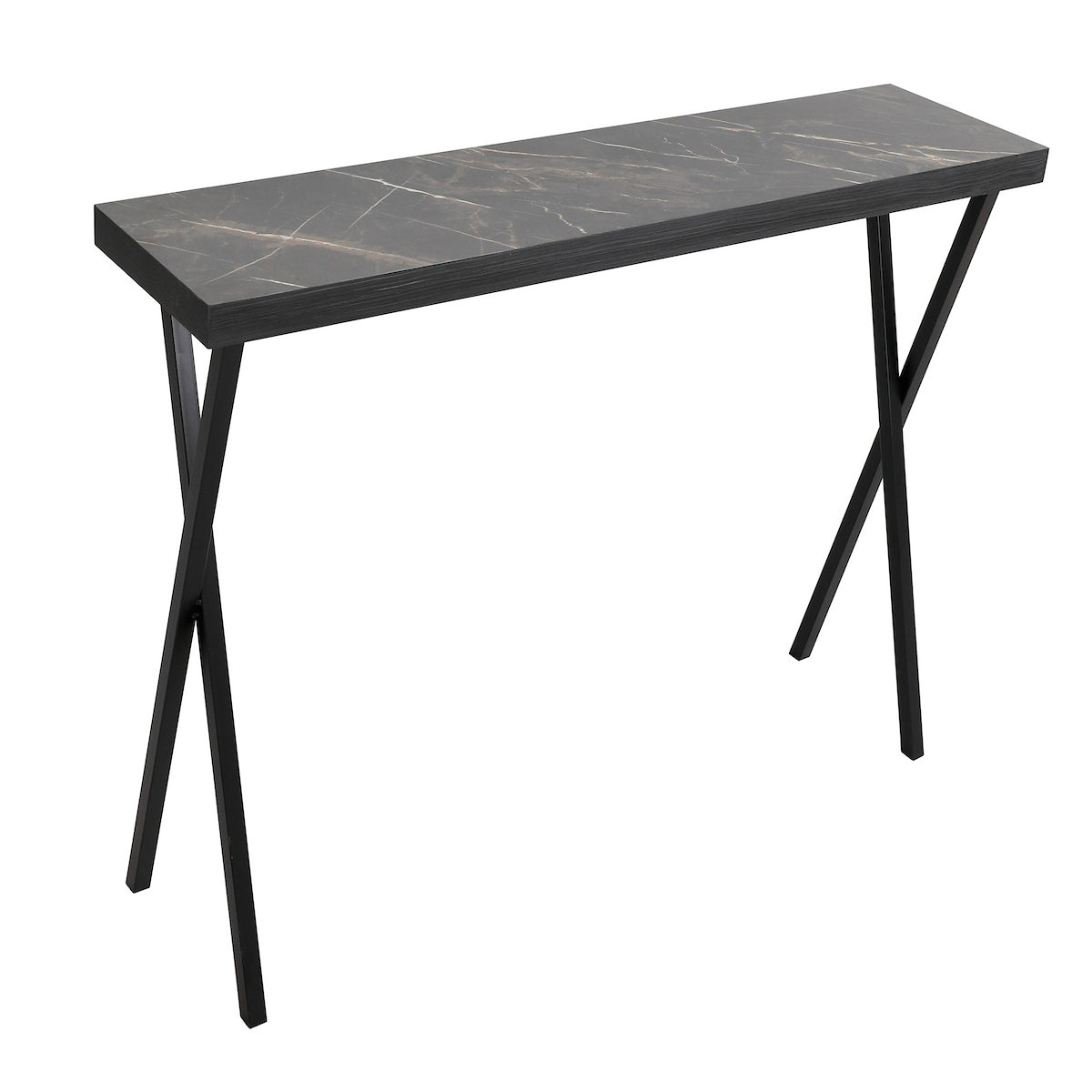 Dar Data Console Table Dark Marble Effect