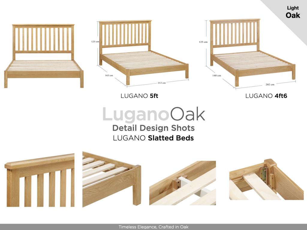 Lugano Oak Slatted Bed
