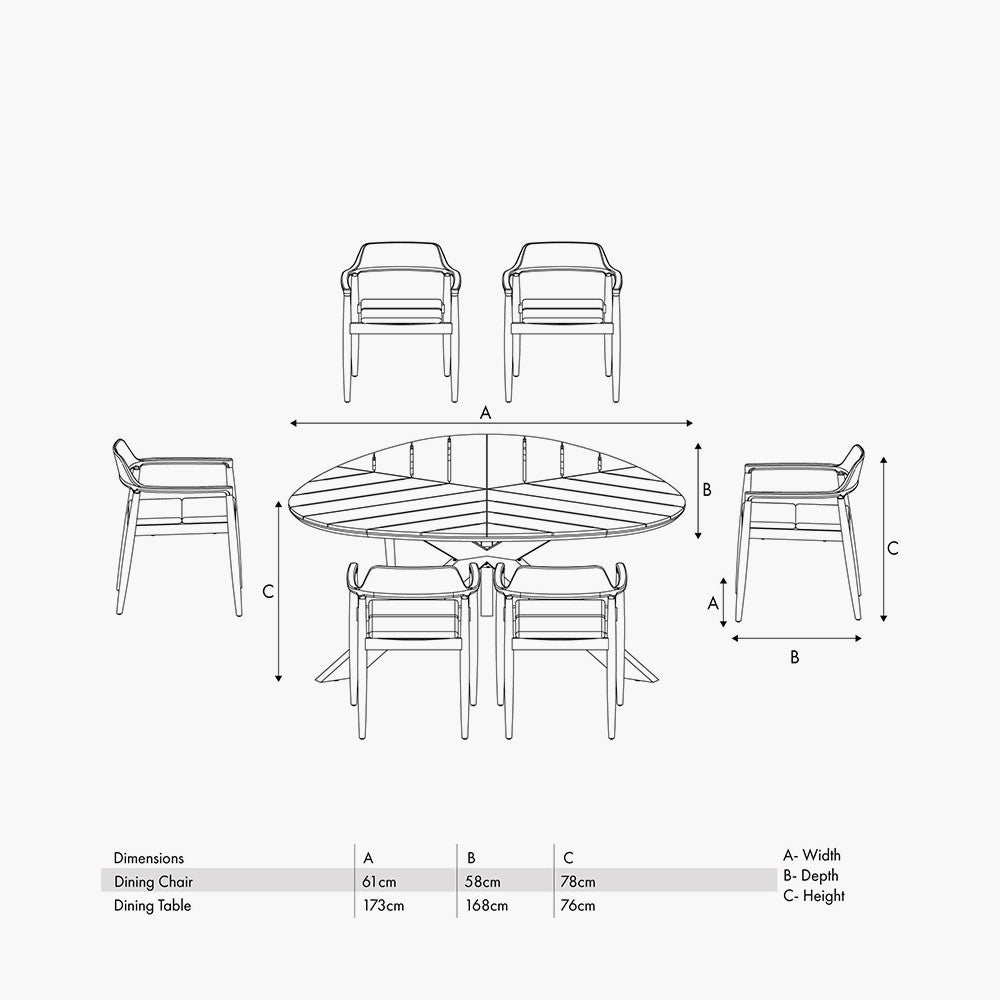 Reuleaux Outdoor 6-Seater Dining Set