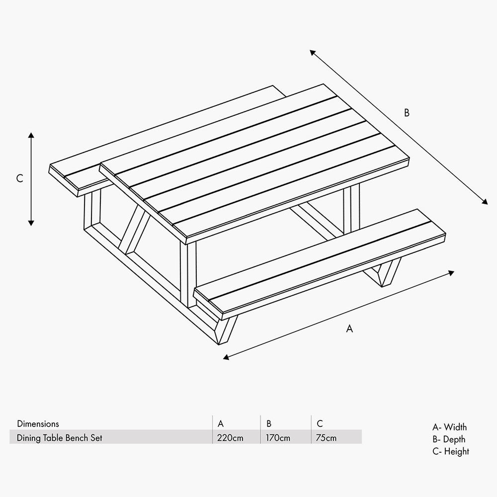 Aruba Outdoor Bench Set