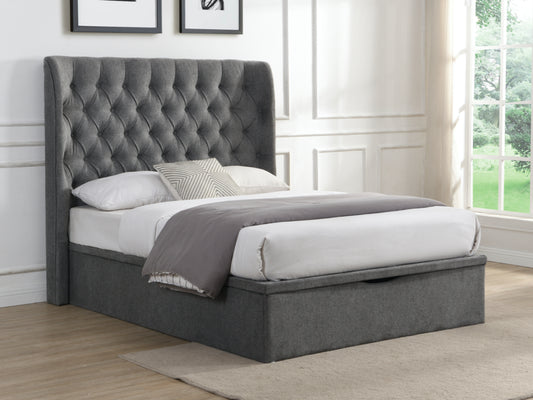 Clara Storage Bed in Grey