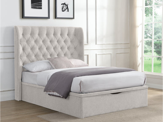 Clara Storage Bed in Beige