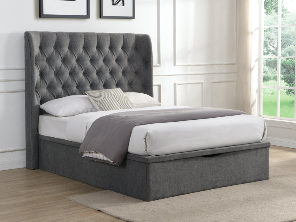 Clara Storage Bed in Grey