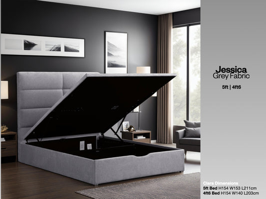 Jessica Storage Bed in Grey