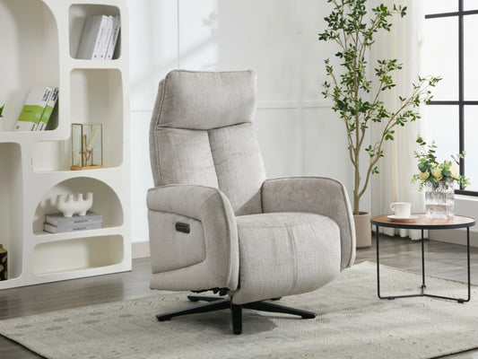 Prestige Fabric Electric Swivel Chair in Rabbit (Dual Motor)