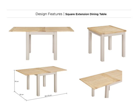 Windermere Painted Square Extension Dining Table