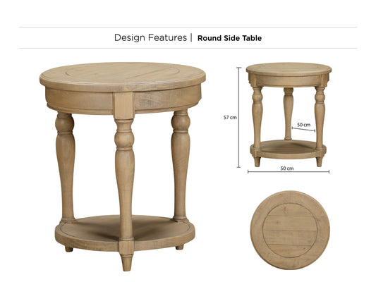 Chateau Rustic Round Side Table