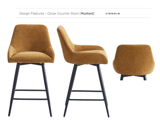 Oscar Mustard Counter Stool