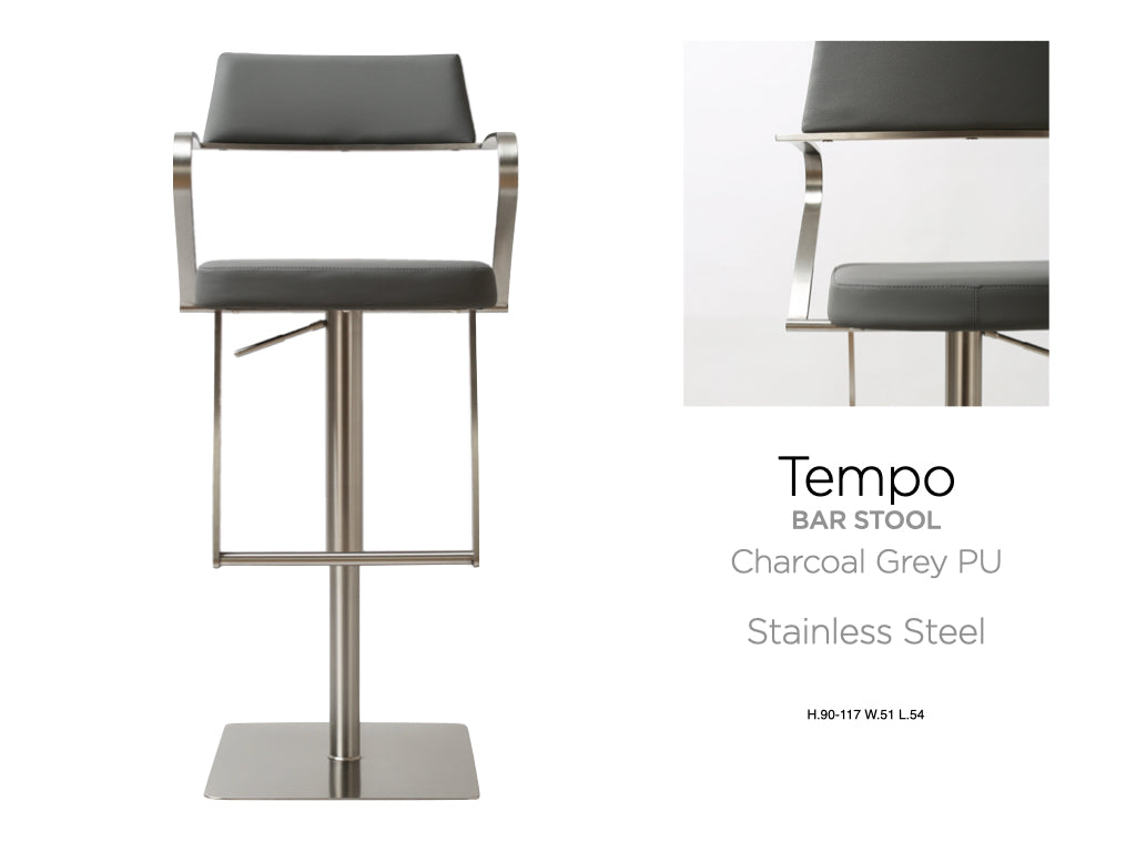 Tempo Stainless Steel Barstool