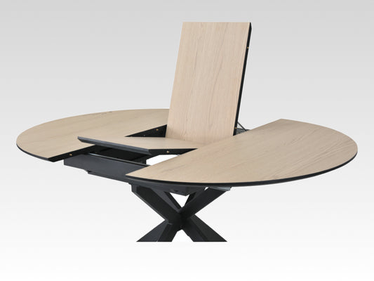 Infiniti Extension Round Dining Table Dune Oak (Includes 4 Swivel Chairs)