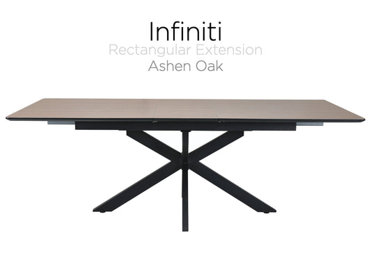 Infiniti Extension Dining Table Ashen Oak (Includes 4 Chairs)