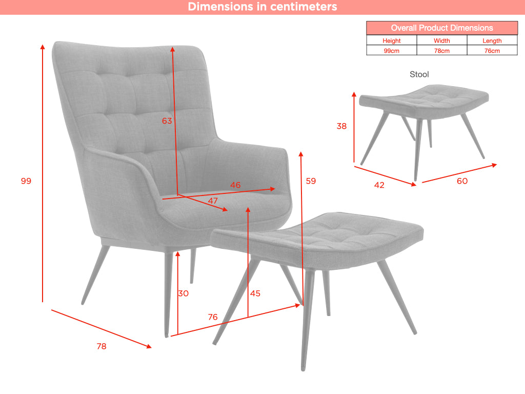 Katelyn Accent Chair with Stool