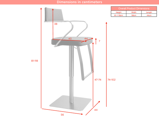 Tempo Stainless Steel Barstool