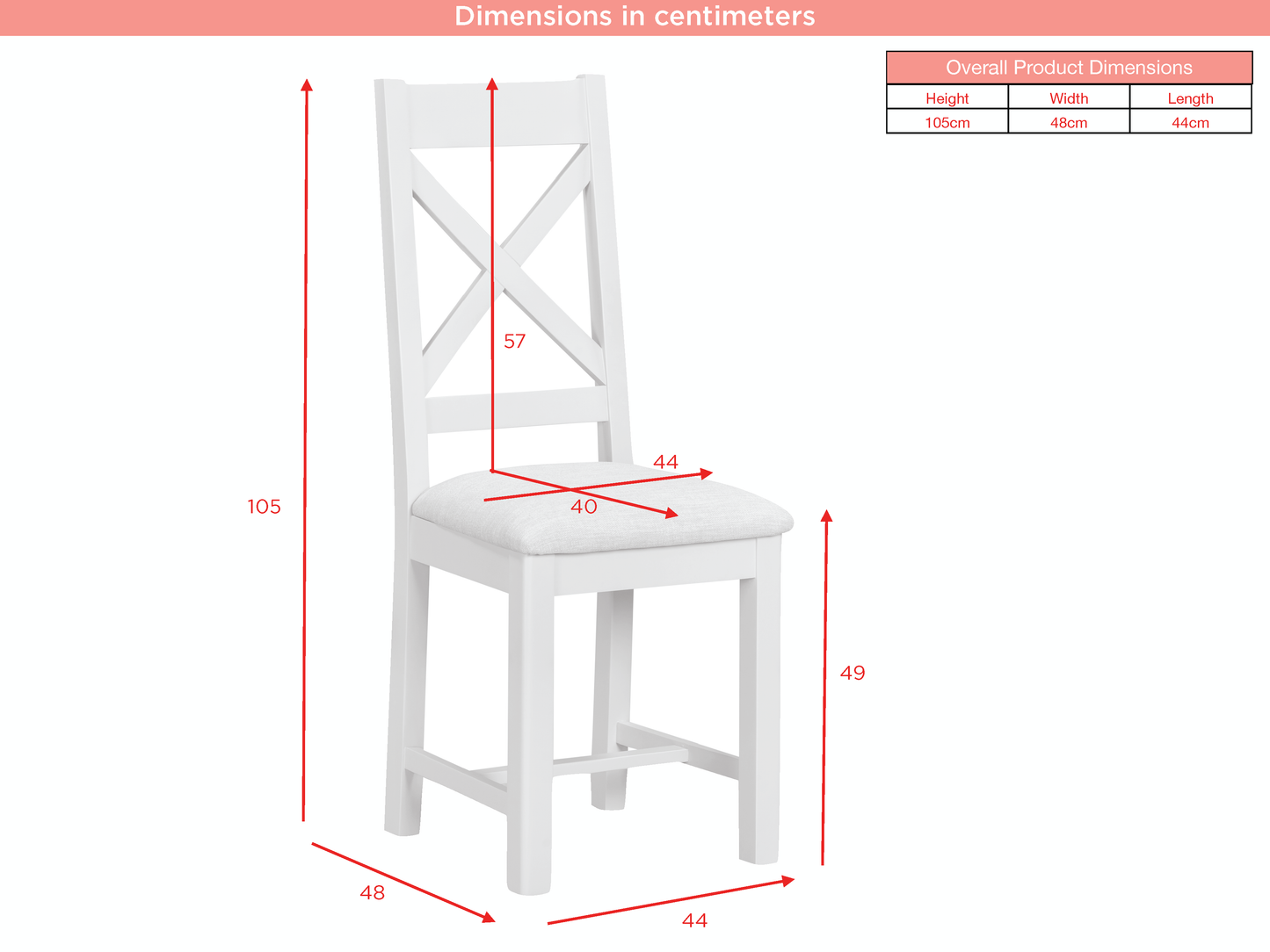 Windermere Painted Cross Back Dining Chair
