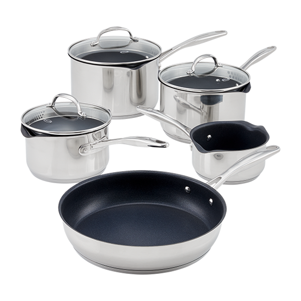 Stellar Profile 5 Piece Draining Saucepan Set (Non-Stick)