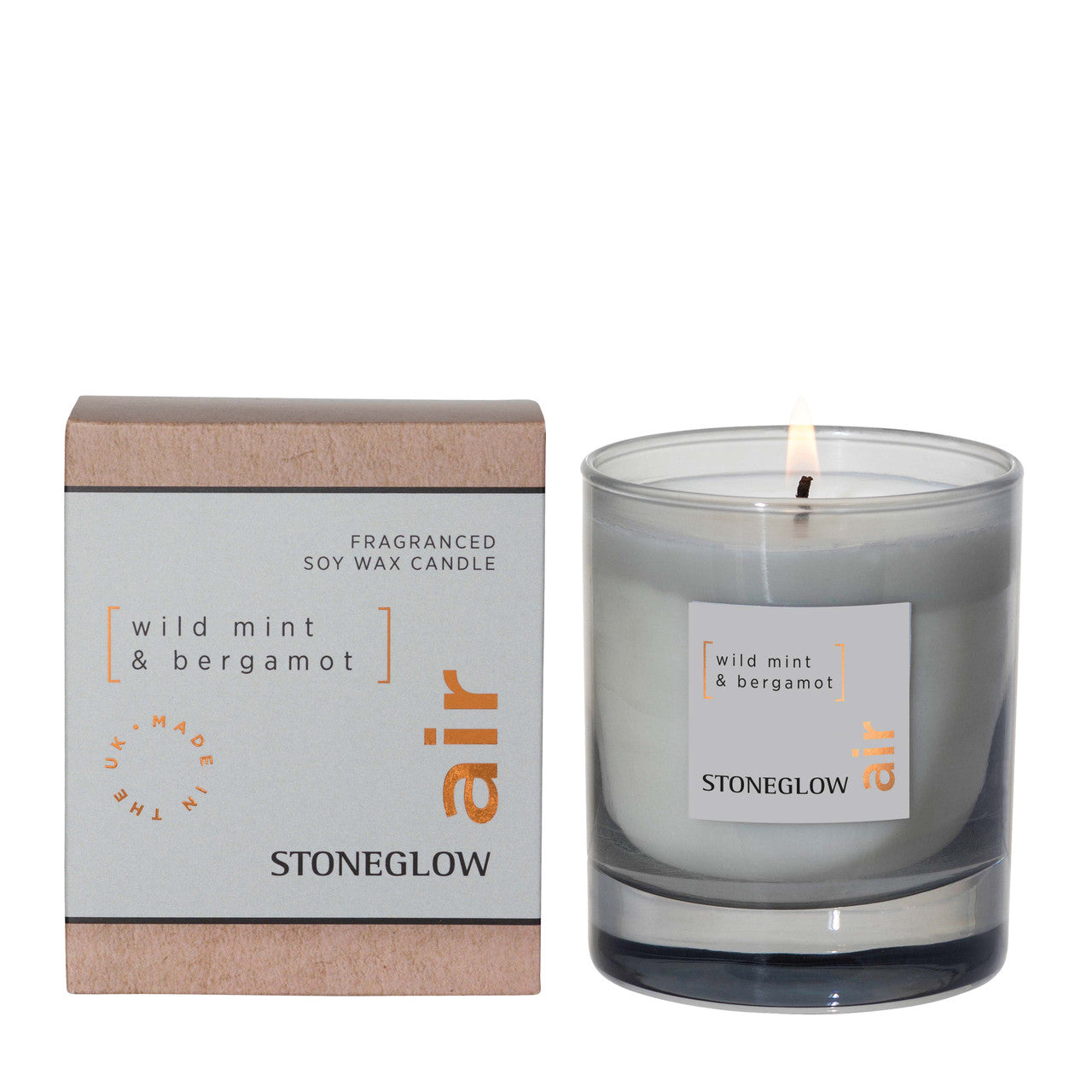 Stoneglow Wild Mint & Bergamot Soy Wax Scented Candle