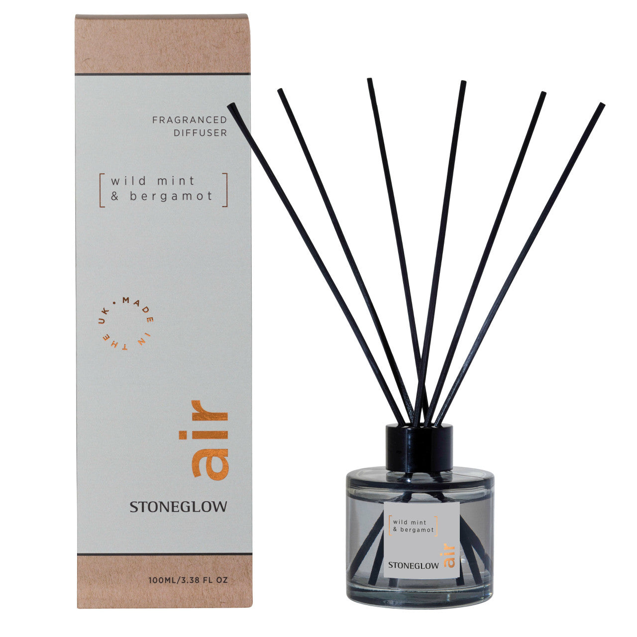 Stoneglow Wild Mint & Bergamot Scented Reed Diffuser 100ml