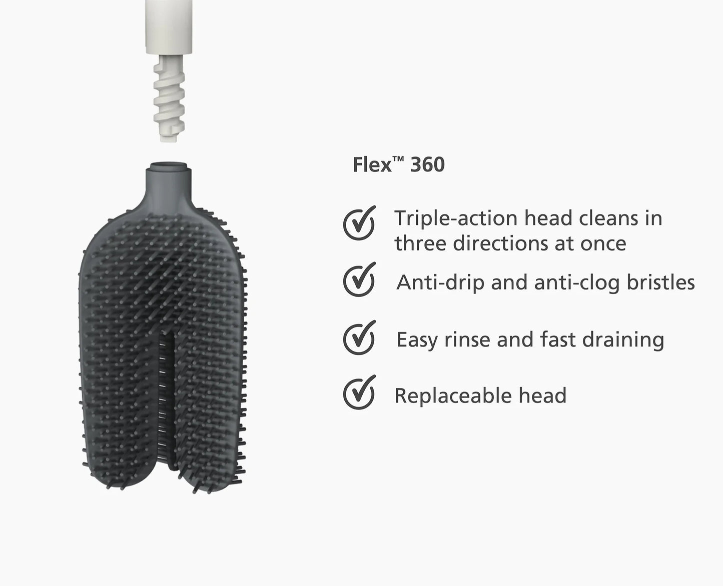 Joseph & Joseph Flex™ 360 Matt Black Toilet Brush