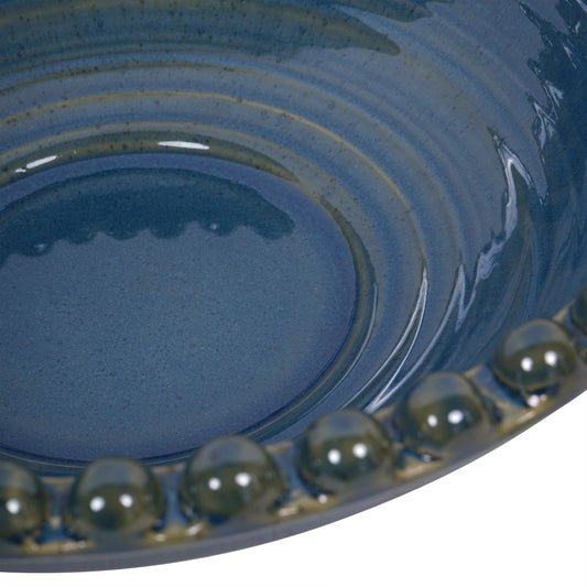Libra Mediterranean Reactive Glaze Ceramic Bowl in Blue/Green