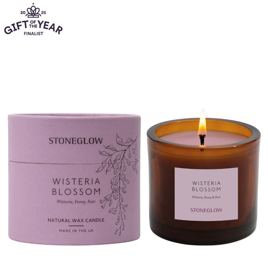 Stoneglow Wisteria, Peony & Pear Scented Natural Wax Candle
