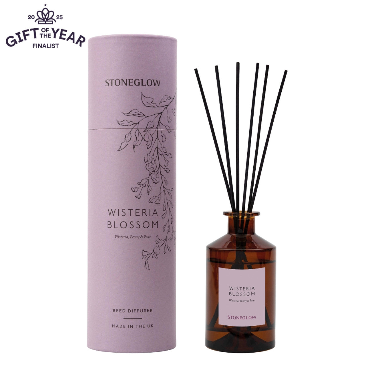 Stoneglow Wisteria, Peony & Pear Scented Reed Diffuser 160ml
