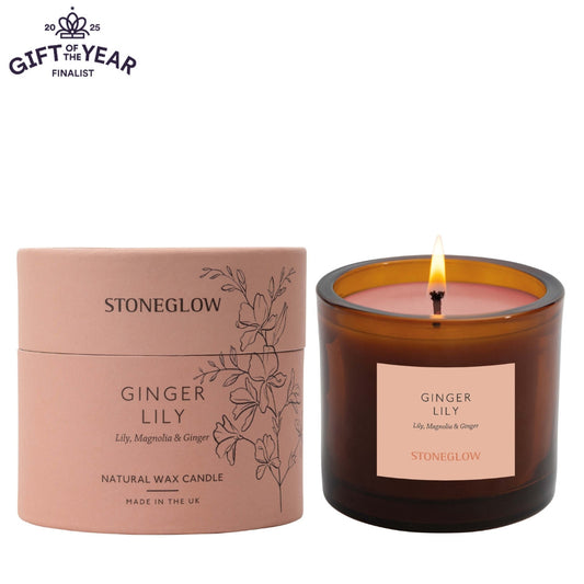 Stoneglow Lily, Magnolia & Ginger Scented Natural Wax Candle