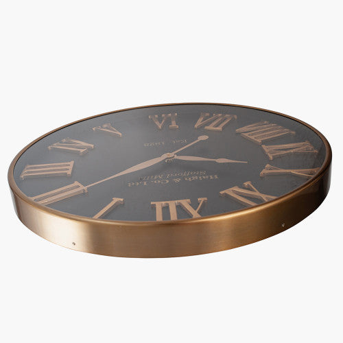 Pacific Antique Gold and Black Metal Wall Clock