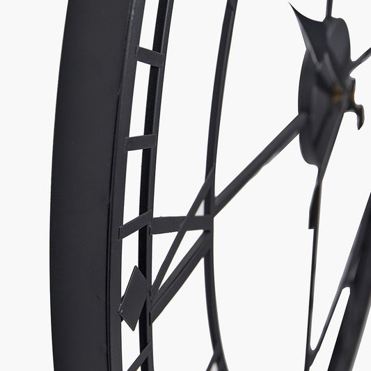 Large Black Metal Wall Clock