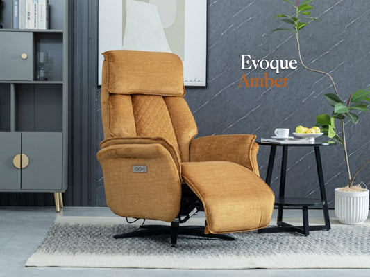 Evoque Swivel Electric Armchair in Amber (Dual Motor)