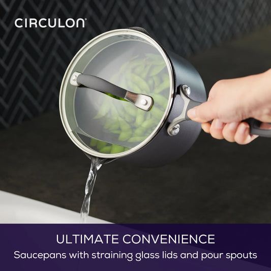 Circulon ScratchDefense A1 Series Extreme Non-Stick Straining Saucepan & Lid