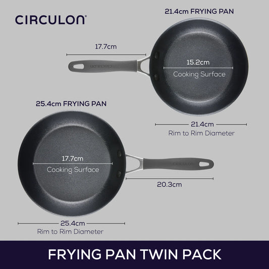 Circulon ScratchDefense A1 Series Extreme Non-Stick Induction Frying Pan Twin Set (2 Pieces)