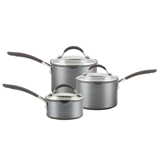 Circulon ScracthDefense A1 Series Extreme Non-Stick Straining Saucepan & Lid Set (3 Pieces)
