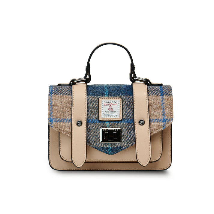 Islander Navy-Beige Tartan Mini Satchel
