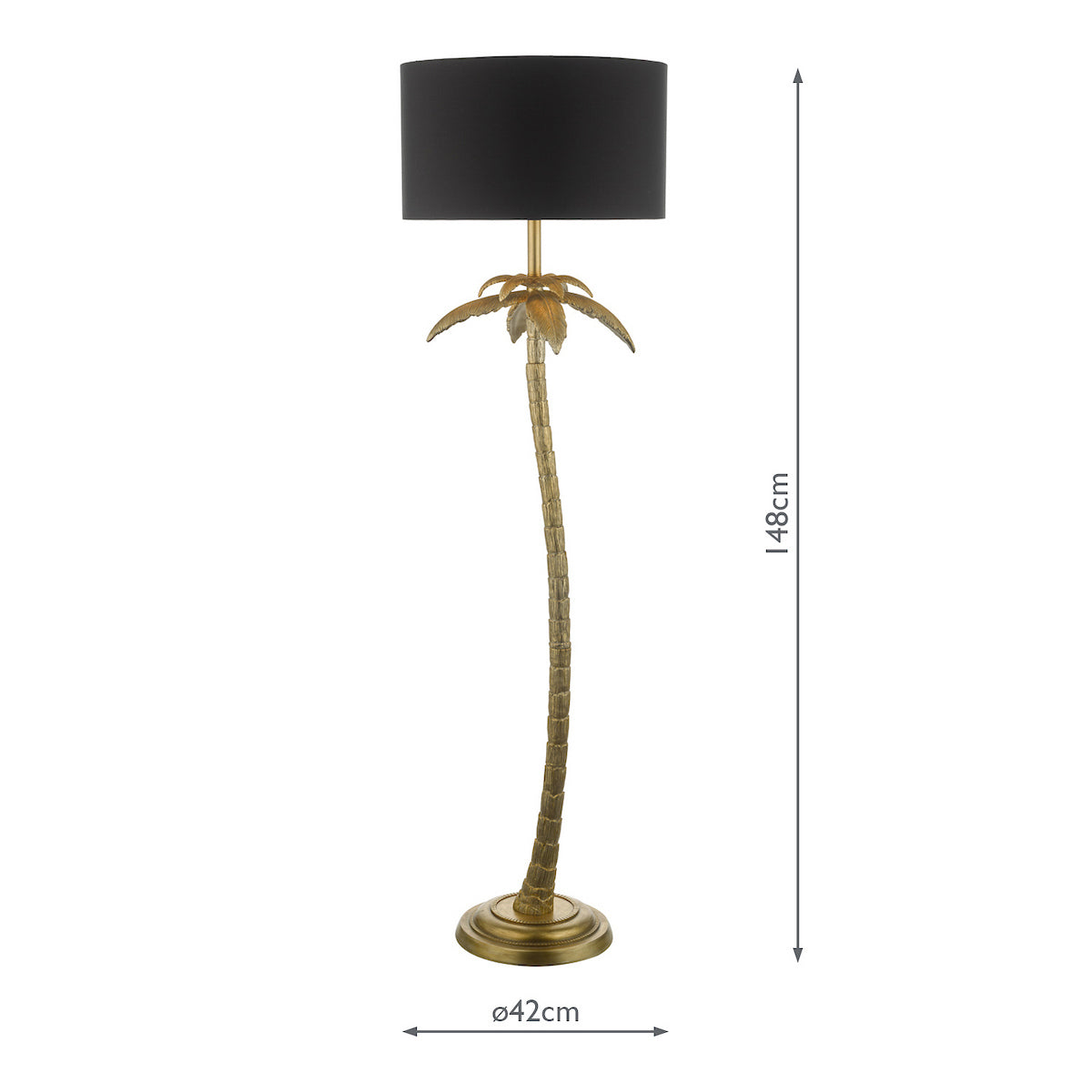 Dar Coco Floor Lamp Antique Gold With Shade