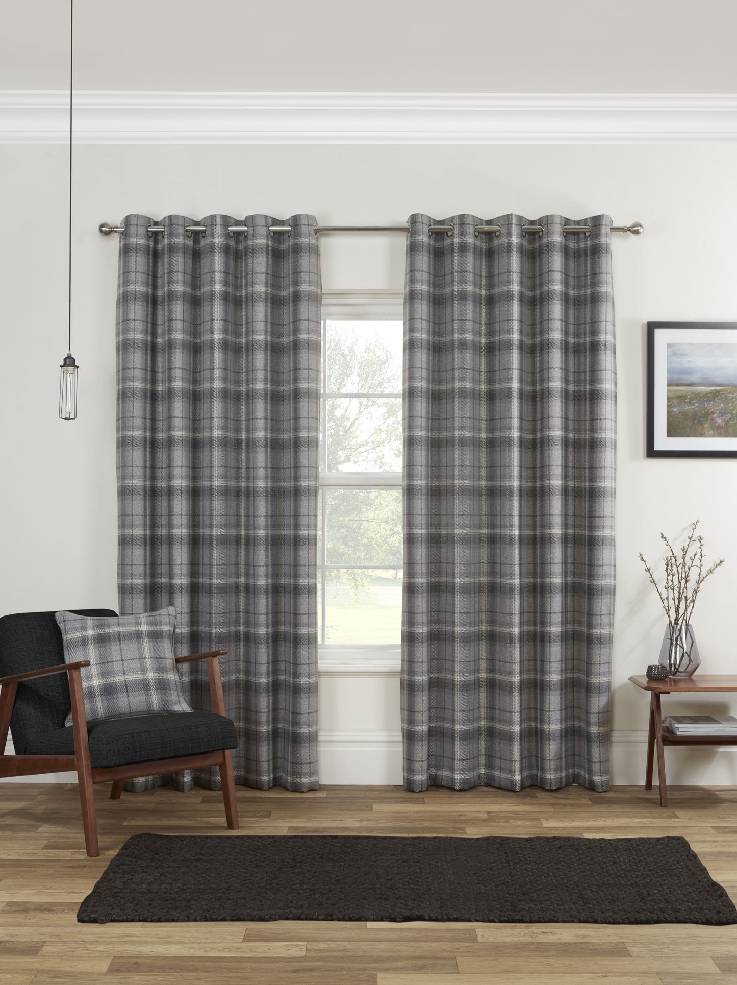 Style Carnoustie Grey Ready Made Curtains