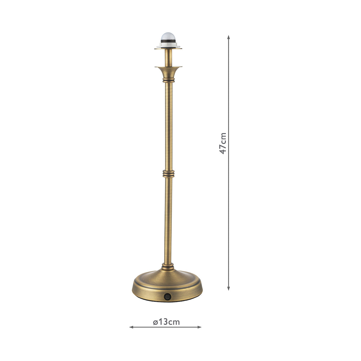 Dar Dahl Rechargeable Table Lamp Matt Antique Brass Base Only LED