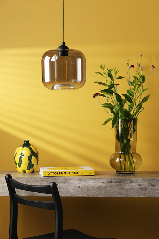 Dar Aiden Easy Fit Pendant Smoked Glass