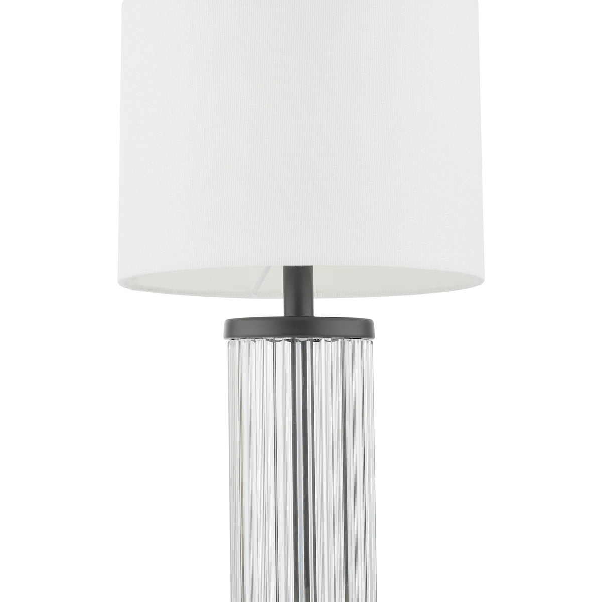 Dar Enrico Rechargeable Table Lamp Satin Black and Glass With Shade LED