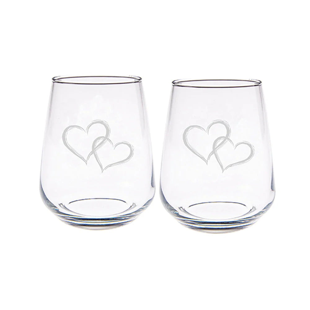 Selbrae House Love Hearts Stemless Glasses (Set of 2)