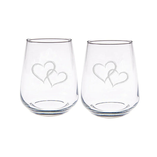 Selbrae House Love Hearts Stemless Glasses (Set of 2)