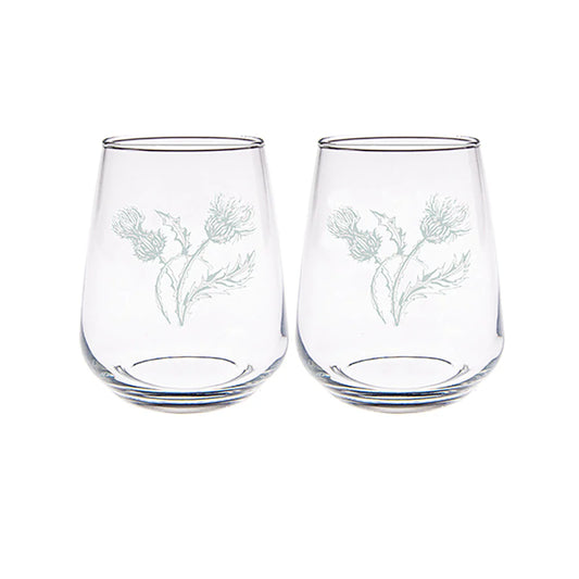 Selbrae House Thistle Trio Stemless Glasses (Set of 2)