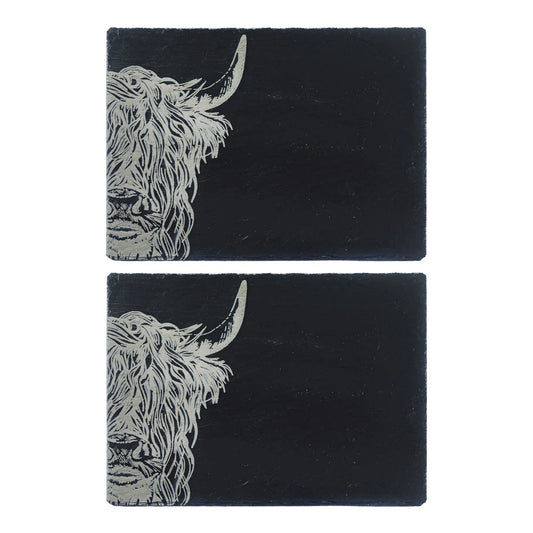 Selbrae House Highland Cow Slate Place Mats (Set of 2)