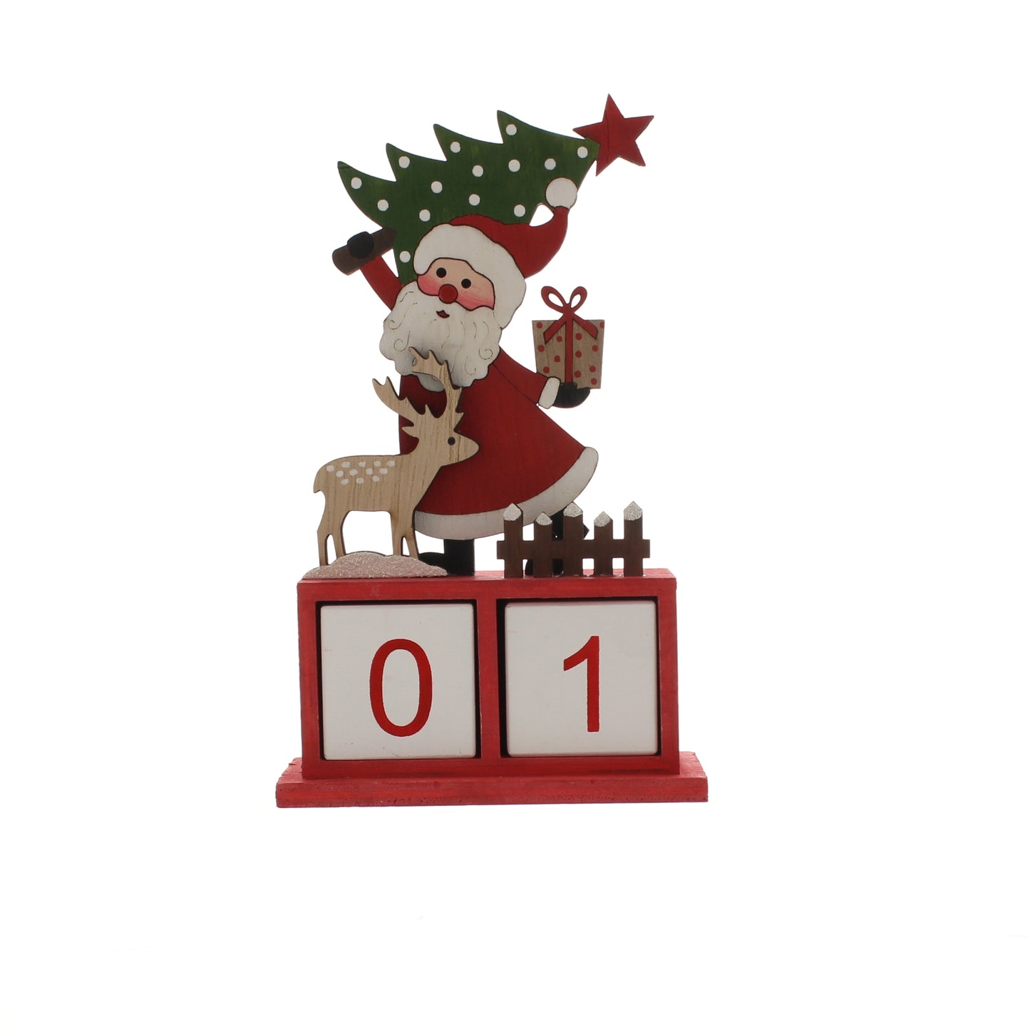 Festive Wooden Santa Advent