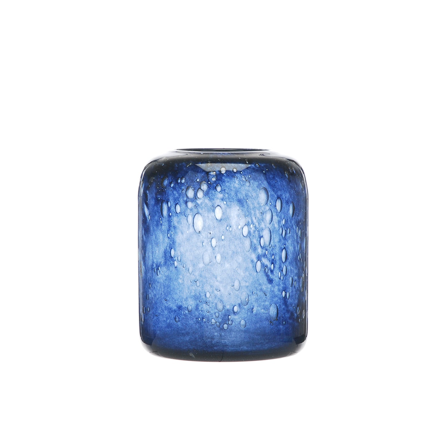 Otters Brook Opaque Cobalt Blue Bubble Effect Glass Vase