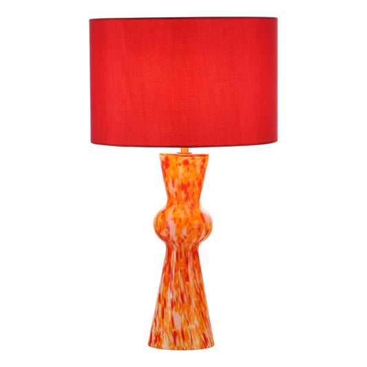 Dar Rheneas Table Lamp Red Glass With Shade