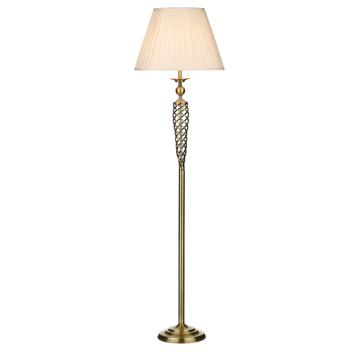 Dar Siam Floor Lamp Antique Brass With Shade