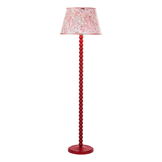 Dar Frida Red Marble Pattern Tapered Drum Shade 45cm