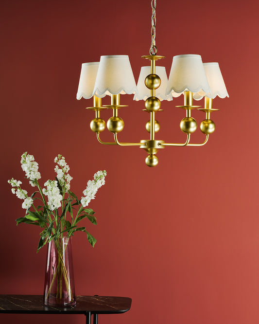 Dar Tilda 5 Light Pendant Satin Gold Fitting Only
