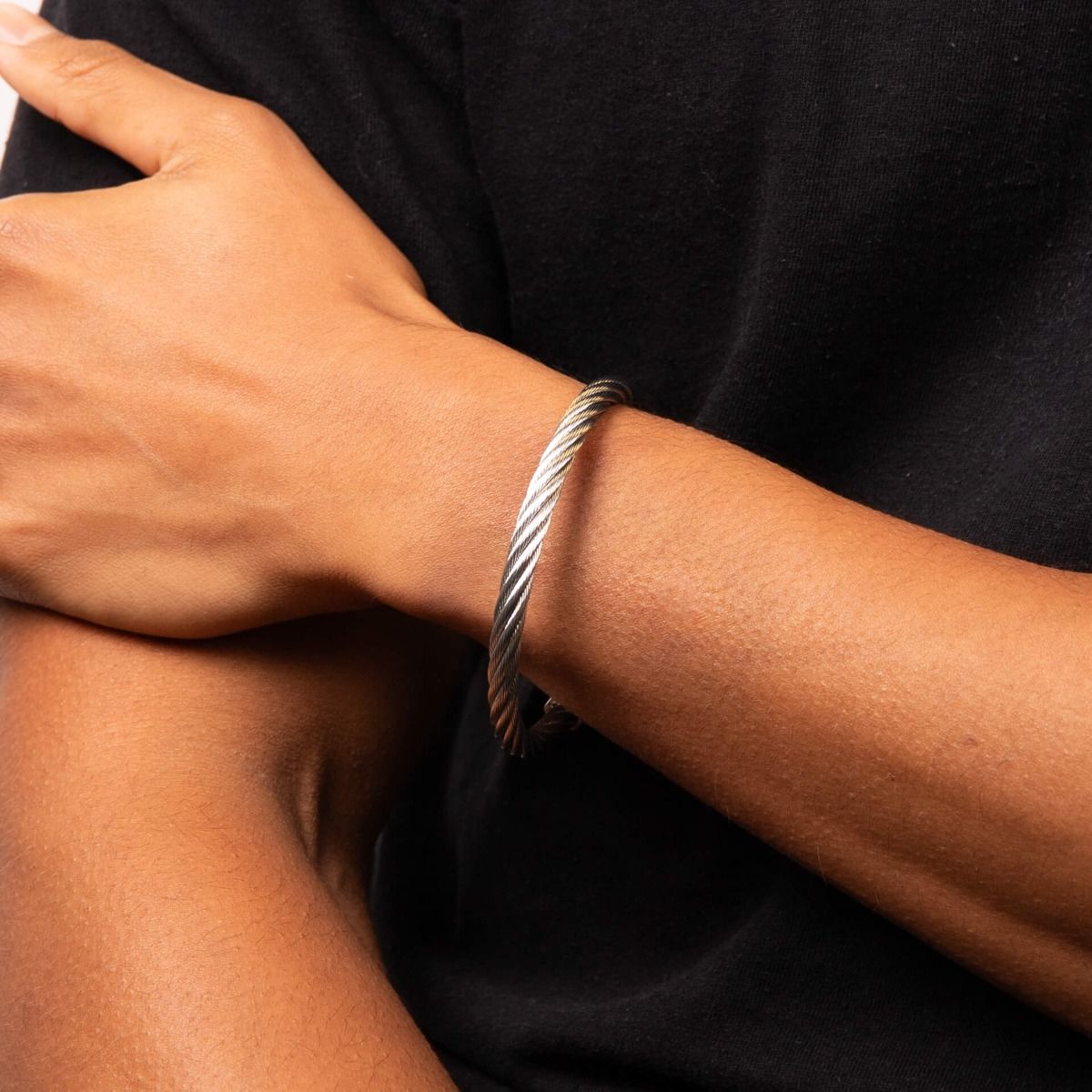 Fred Bennett Twisted Steel Wire Cable Bracelet