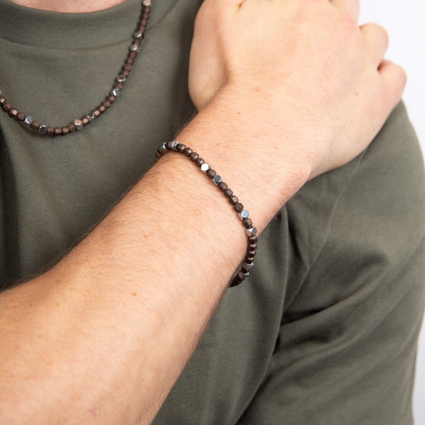 Fred Bennett Brown Hematite Bead Bracelet